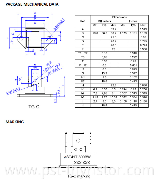 Inductotherm transistor Triac 1200v 40a YZPST41-1200BW